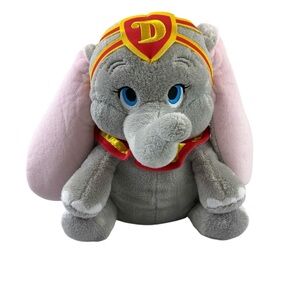 Disney Official Disney Parks Gray and Pink Elephant Stuffed‎ Animal 11”